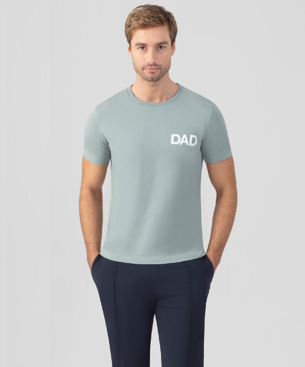 ron dorff T-shirt en coton organique "DAD" Vert de gris
