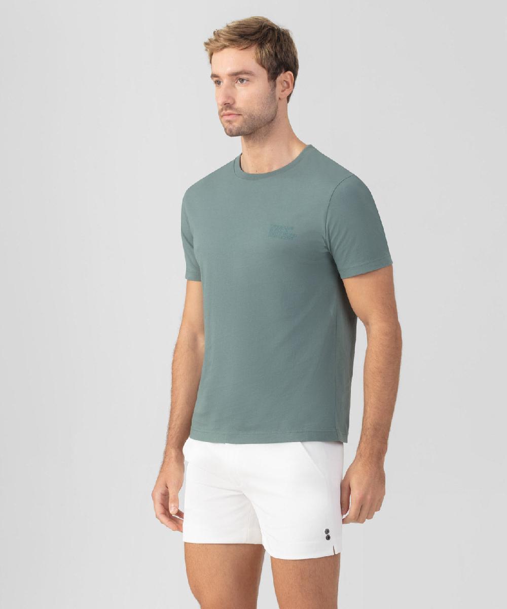 Ron Dorff T-shirt En Coton Organique "DISCIPLINE" Vert Pin