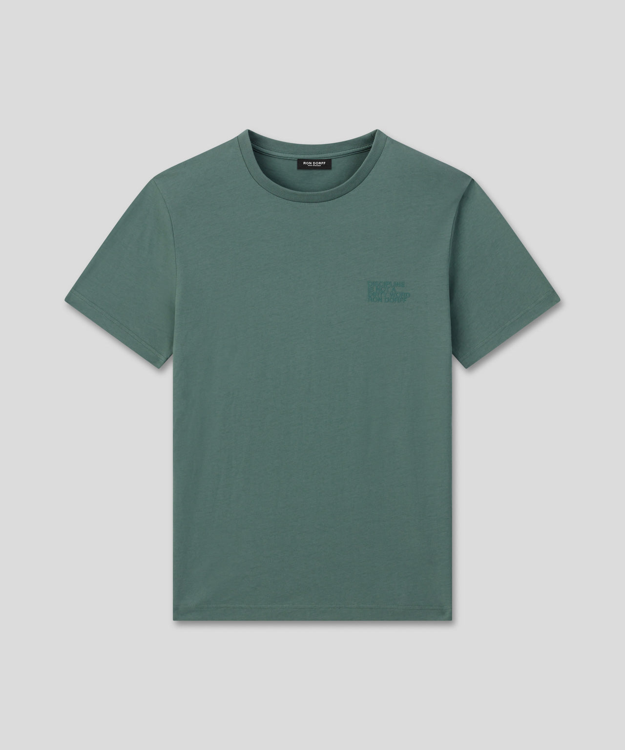 Ron Dorff T-shirt En Coton Organique "DISCIPLINE" Vert Pin