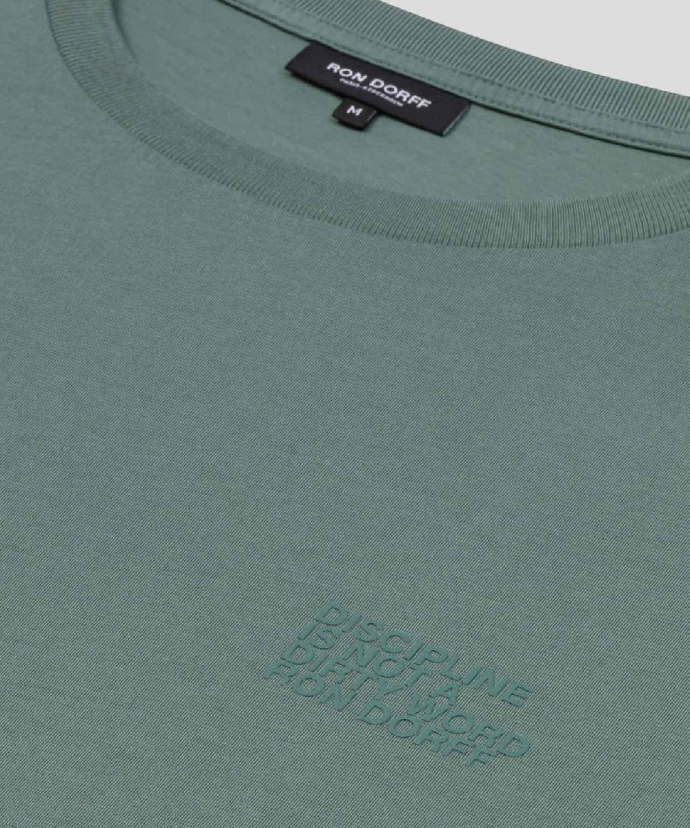 Ron Dorff T-shirt En Coton Organique "DISCIPLINE" Vert Pin