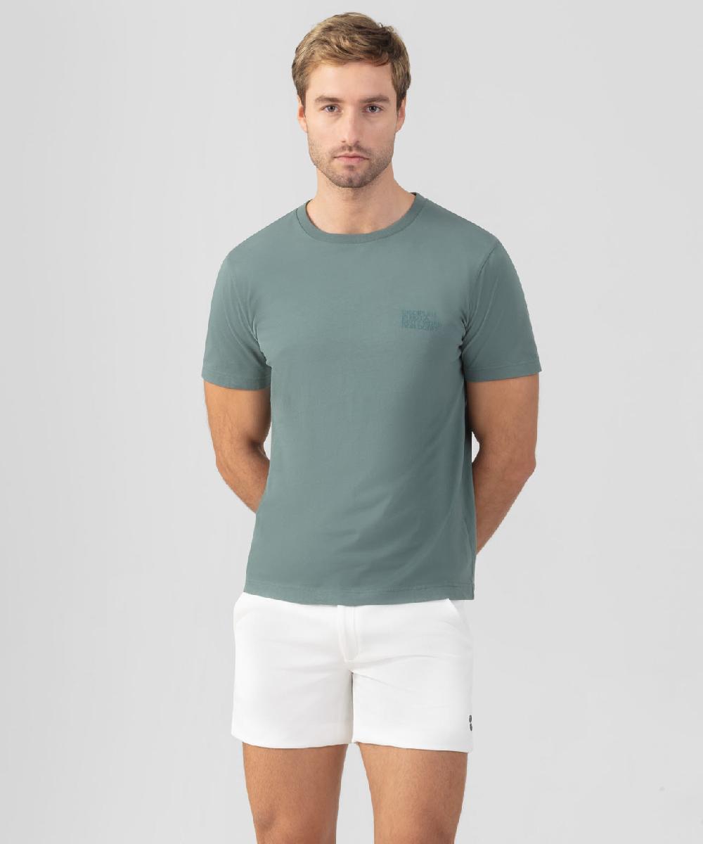 ron dorff T-shirt en coton organique "DISCIPLINE" Vert pin