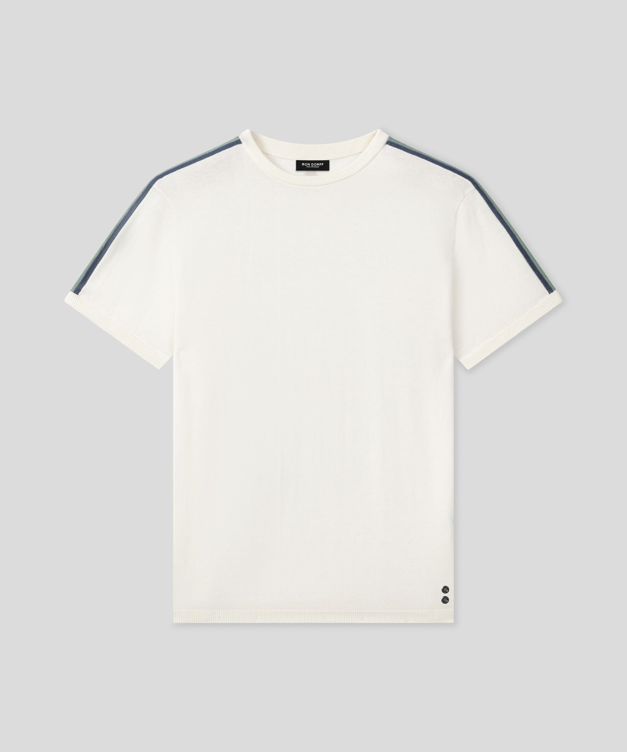 Ron Dorff T-shirt En Maille à Bandes Latérales Écru