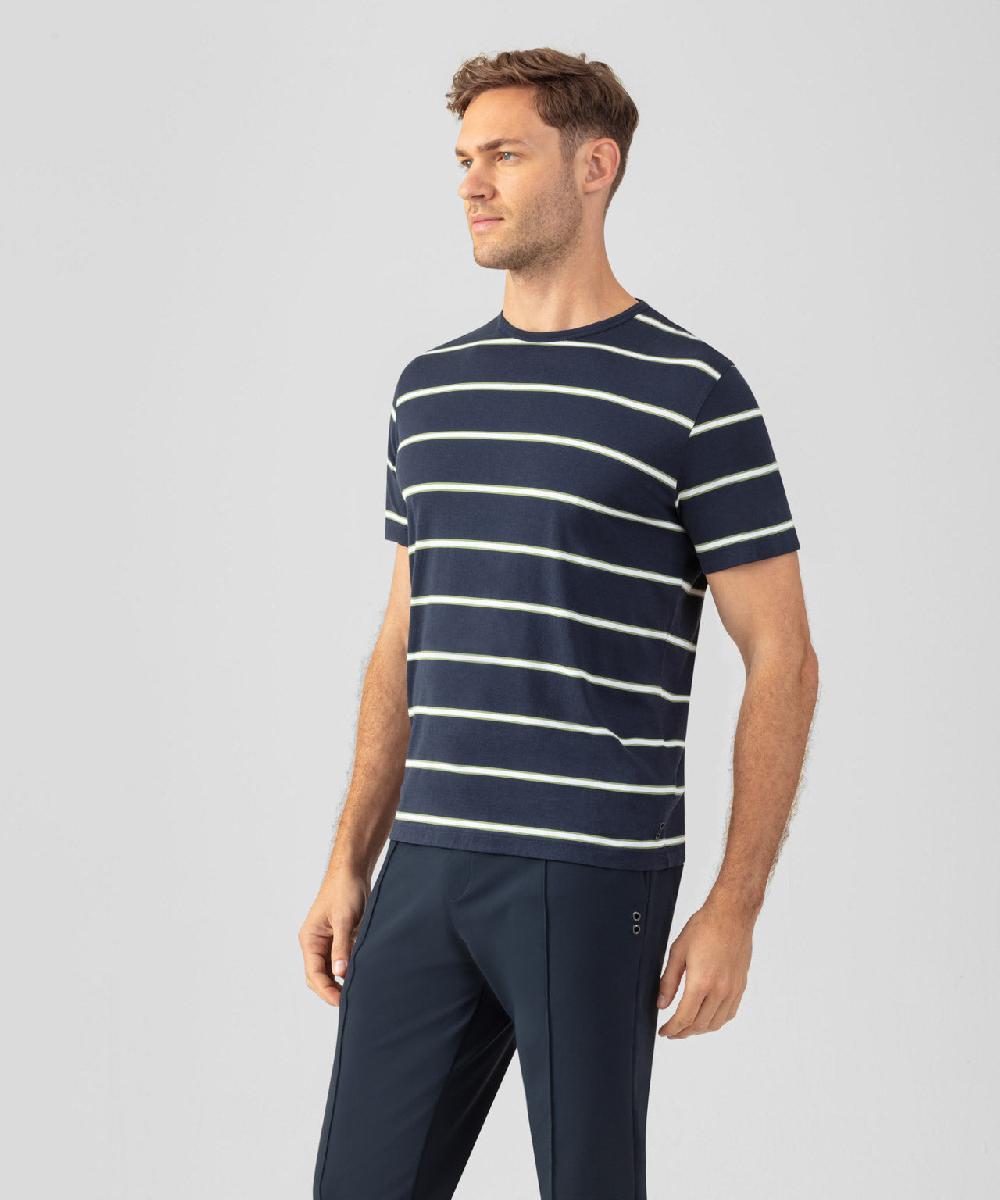 Ron Dorff T-Shirt Eyelet Edition à Double Rayures Bleu Marine