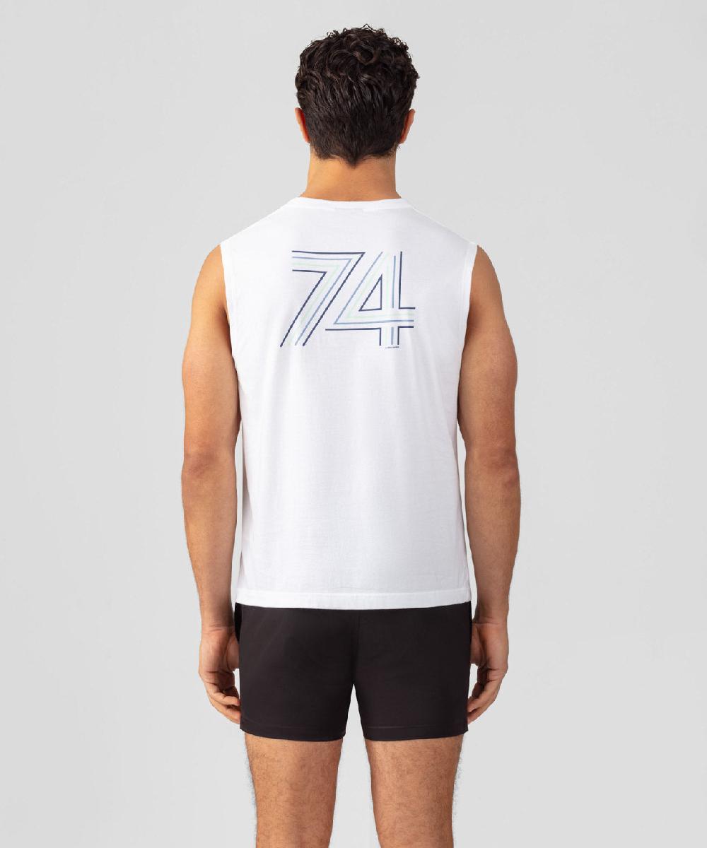 Ron Dorff T-shirt Sans Manches En Coton Organique "74" Blanc