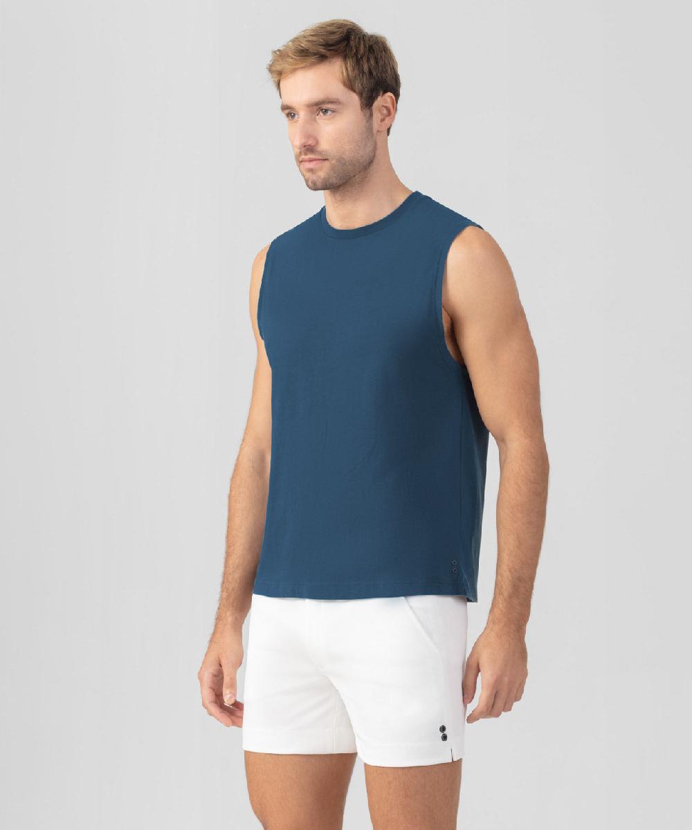 Ron Dorff T-shirt Sans Manches En Coton Organique "74" Bleu Profond