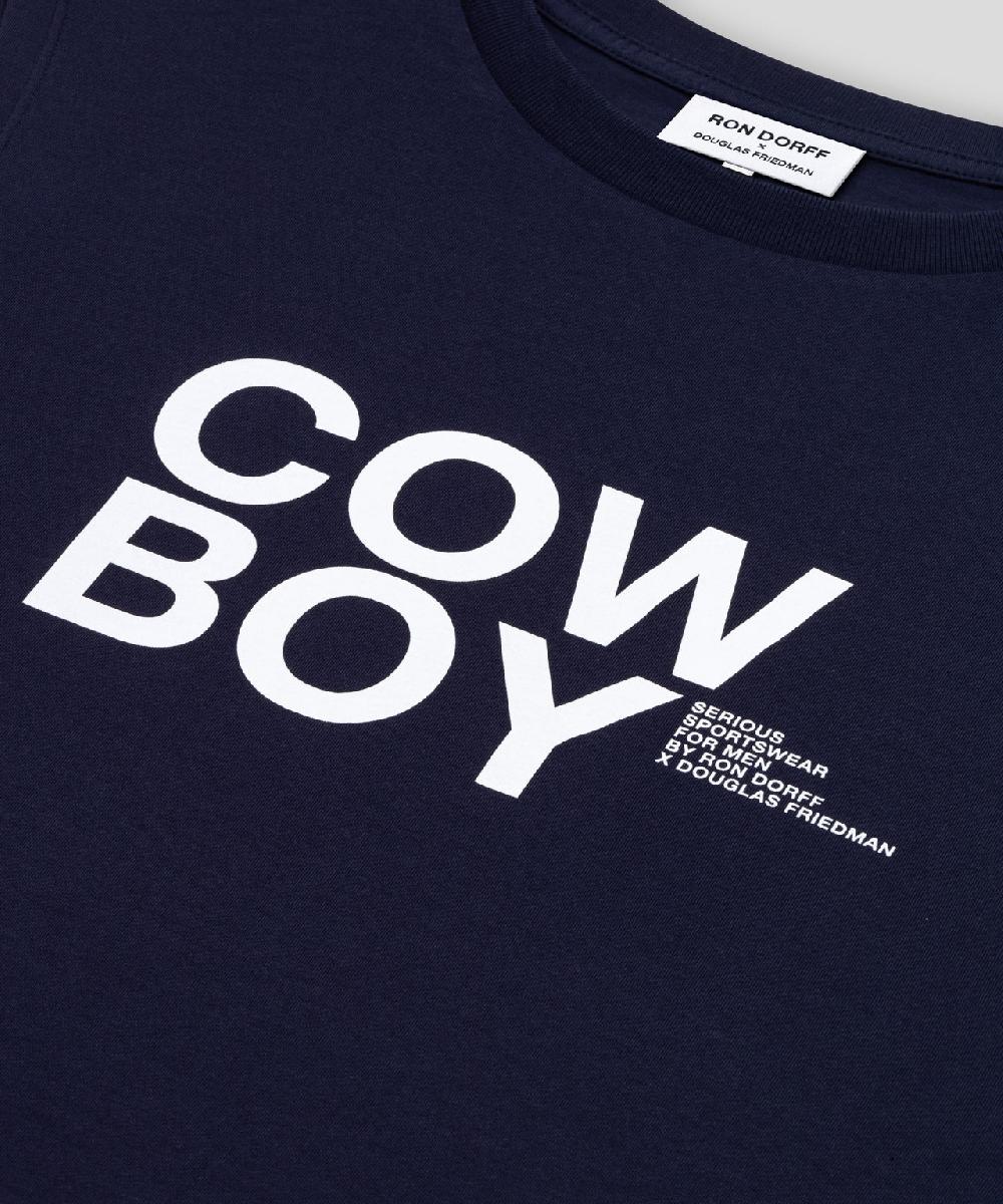 Ron Dorff T-shirt Sans Manches En Coton Organique "COW BOY" Bleu Marine