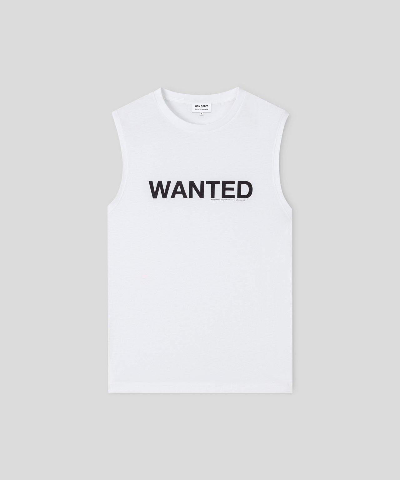 Ron Dorff T-shirt Sans Manches En Coton Organique "WANTED" Blanc