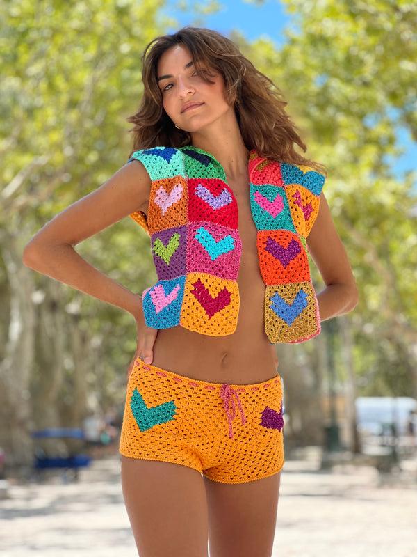 rose carmine BOLERO NO SLEEVES MON COEUR MULTICOLORE