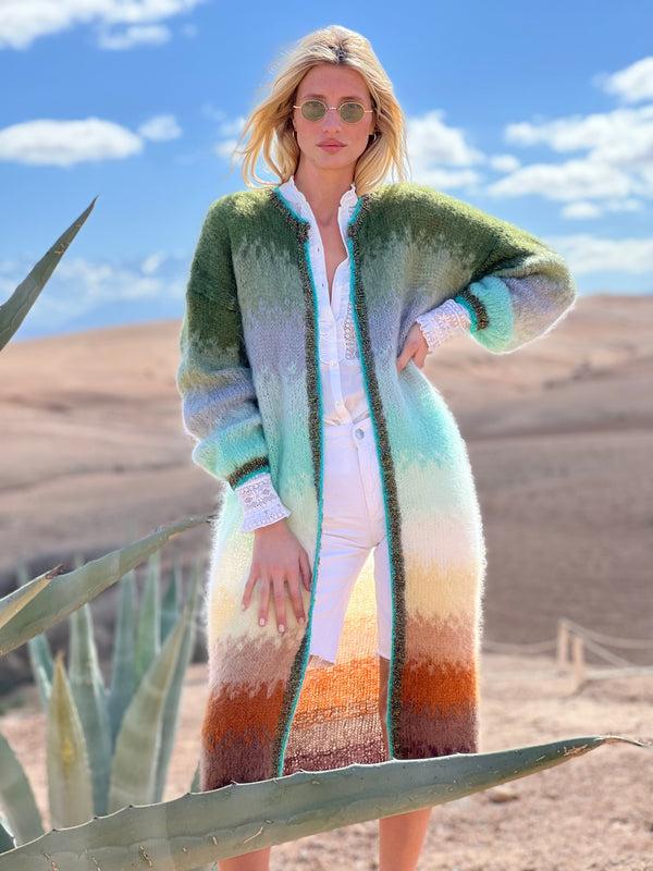 rose carmine MANTEAU TIE&DYE 12 COULEURS CHOCO / KAKI