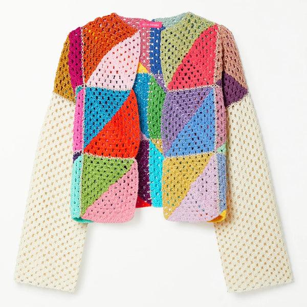 Rose Carmine BOLERO DIAGONALES MULTICOLORE