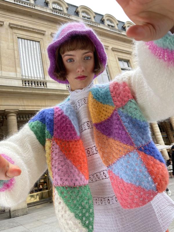 rose carmine BOLERO DIAGONALES PASTEL