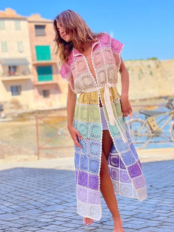 Rose Carmine COAT NO SLEEVES PRINCESSE PASTELS