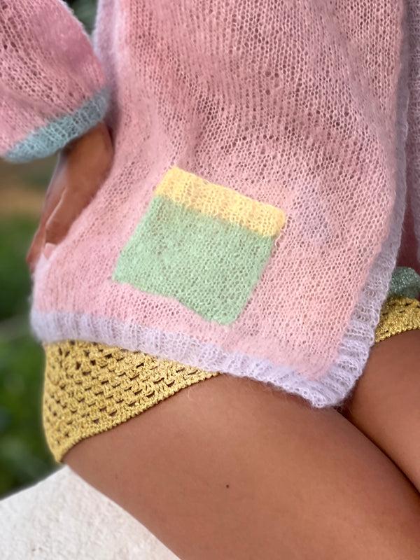Rose Carmine GILET CANDY PASTELS