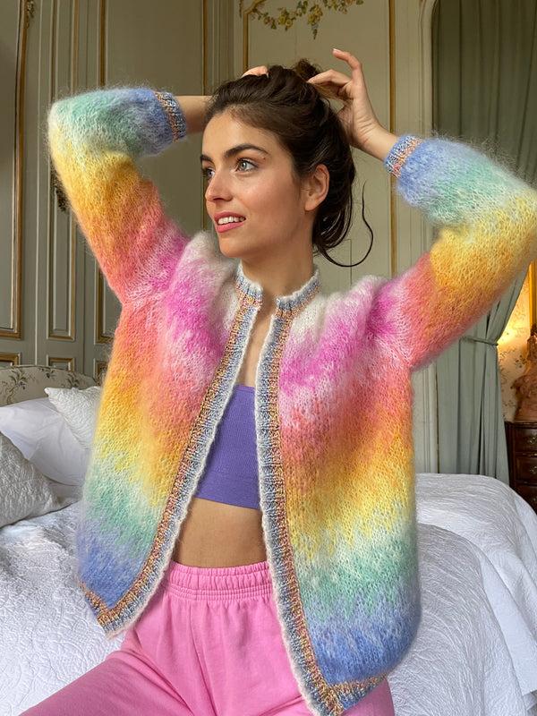 Rose Carmine GILET PASTEL TIE&DYE (AUTOMNE/HIVER)