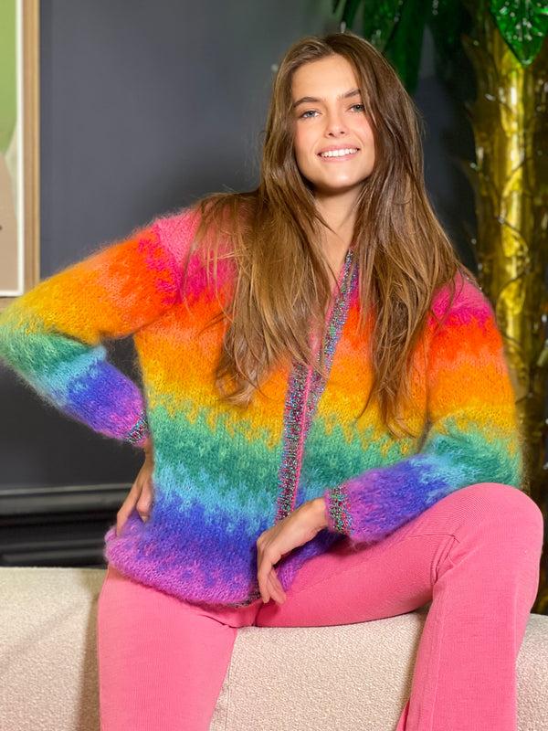 rose carmine GILET TIE&DYE CRAZY