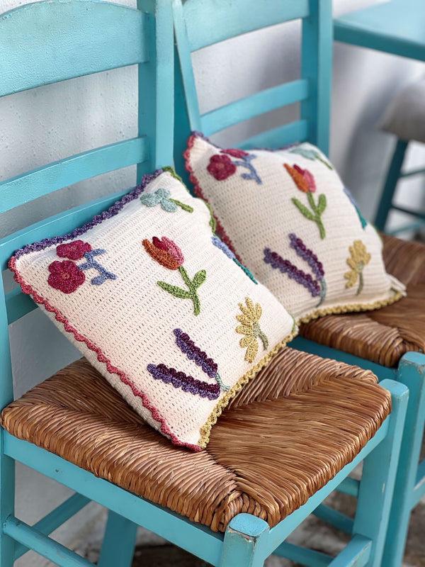 rose carmine HOUSSE DE COUSSIN BLOOM