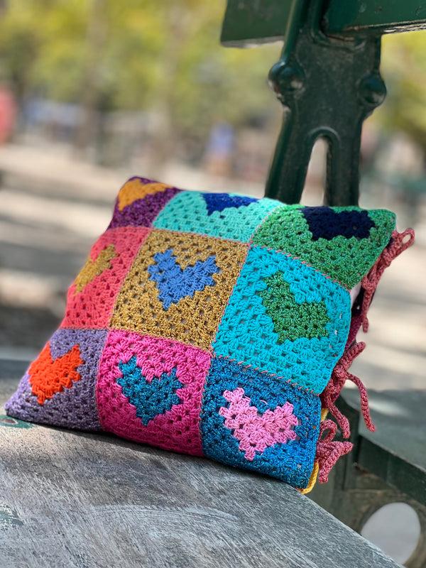 rose carmine PILLOW MON COEUR MULTICOLORE