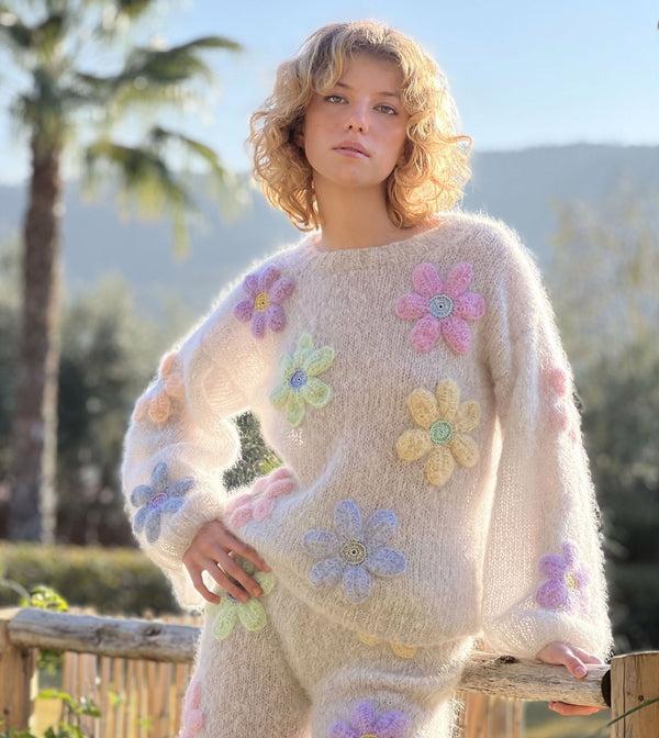 rose carmine PULL FREE FLOWERS GRIS