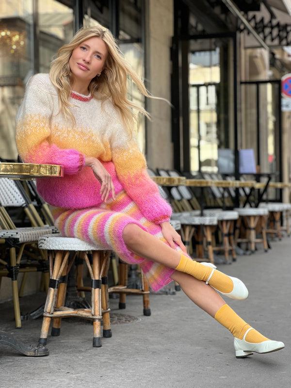 Rose Carmine PULL TIE&DYE SUNSHINE