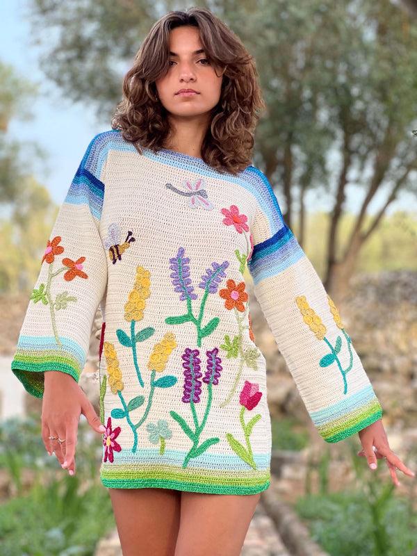 rose carmine ROBE GARDEN PARTY