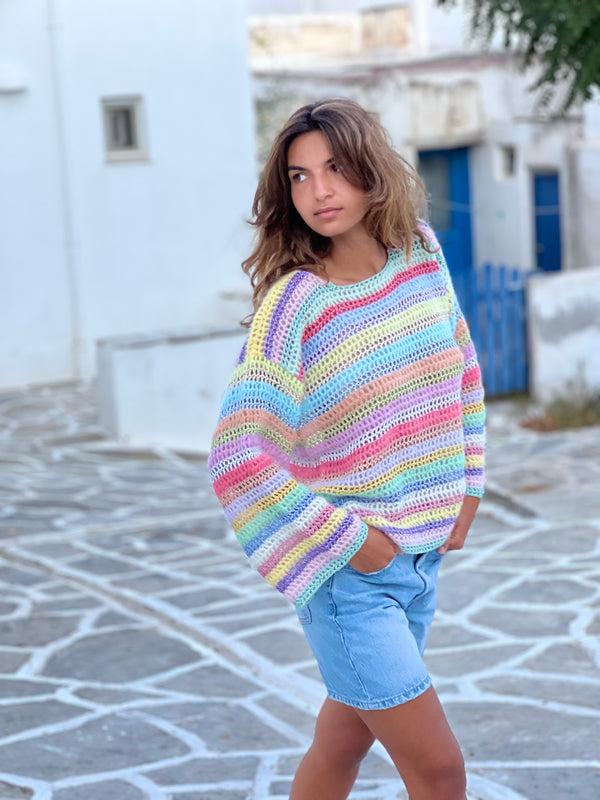 Rose Carmine SWEATER RESILLE PASTELS