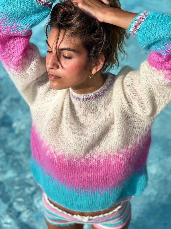 rose carmine SWEATER TIE&DYE HONOLULU