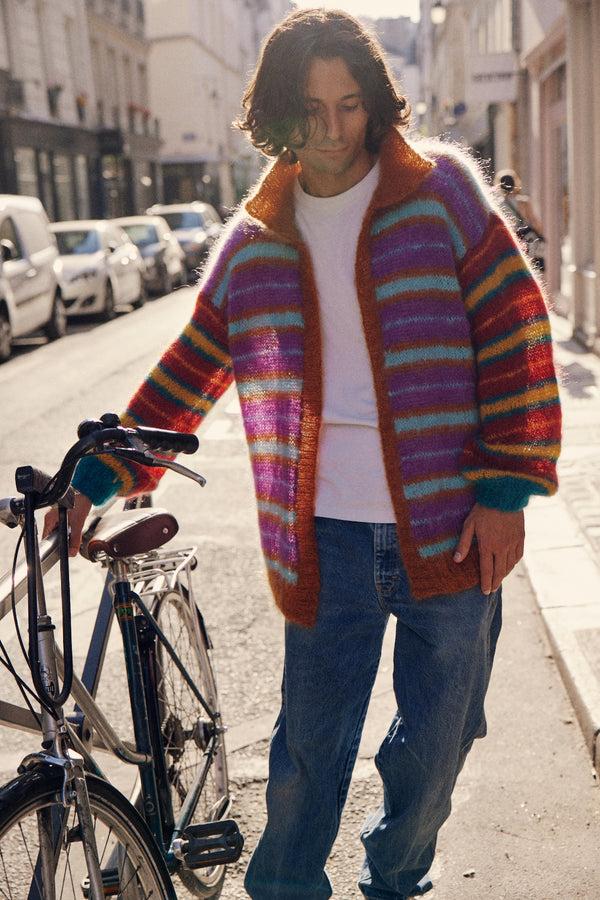 Rose Carmine VESTE COOL STRIPES MULTICOLORE