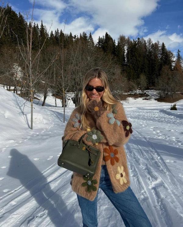 rose carmine VESTE LONGUE FREE FLOWERS BEIGE