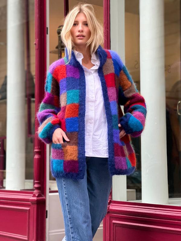 rose carmine VESTE PIXELS STRONGS