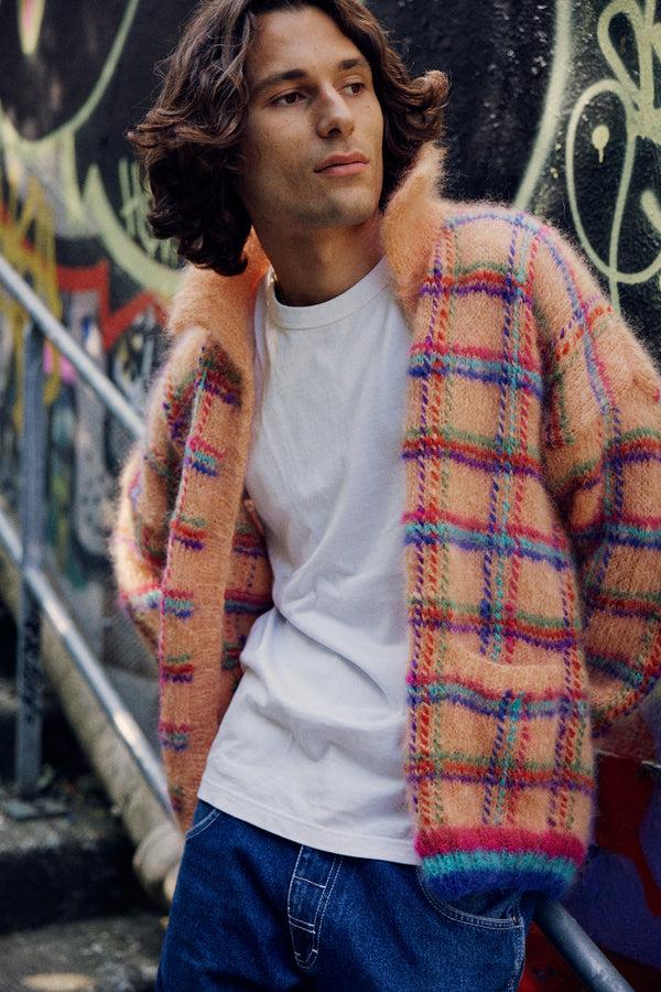 rose carmine VESTE TARTAN SAUMON