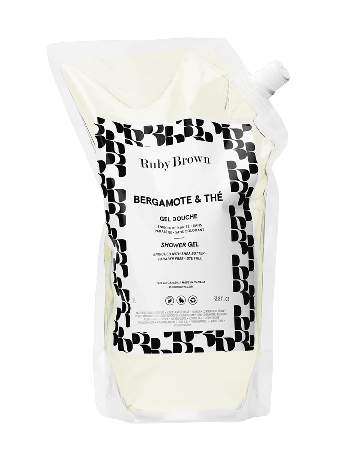 ruby brown Recharge gel bain et douche Bergamote & Thé