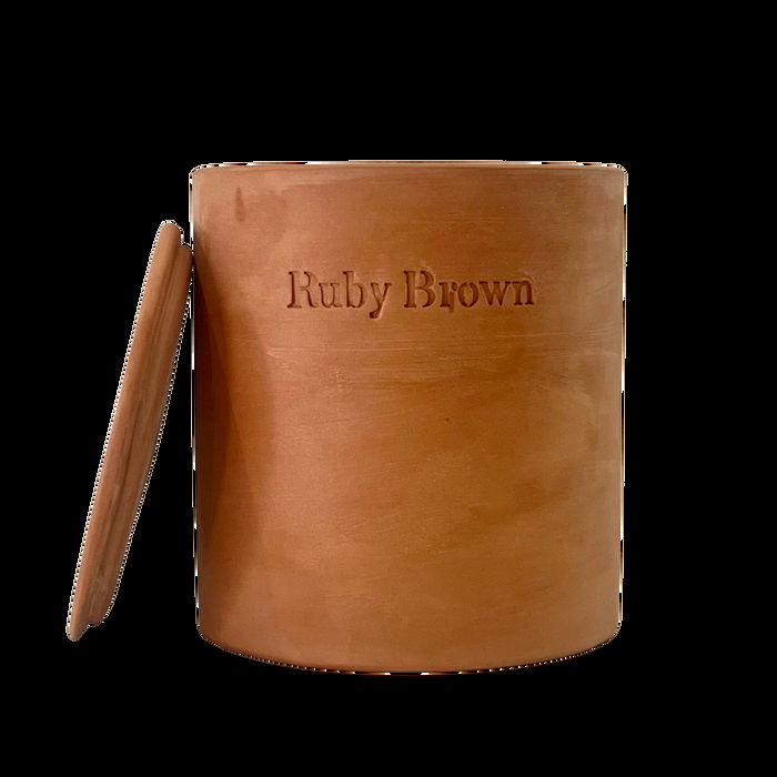 ruby brown Bougie 3 mèches Terracotta