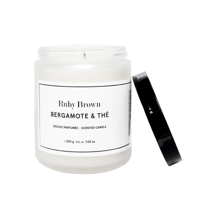 ruby brown Bougie Bergamote & Thé