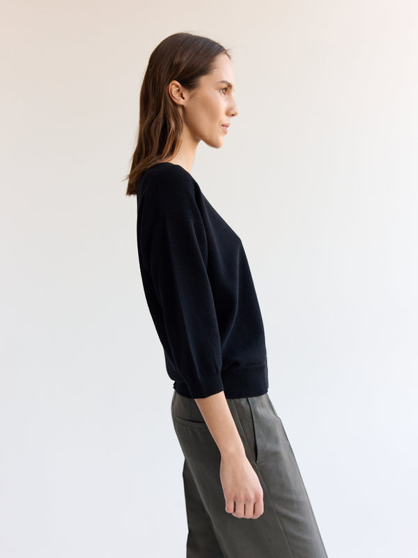Rue Blanche Bees 3/4 Top 24p Black