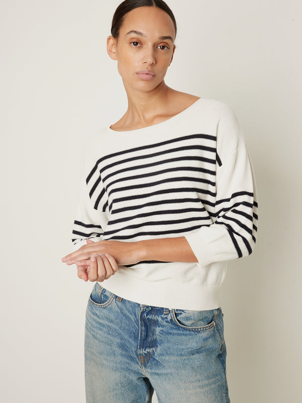 Rue Blanche Bees Stripe 25p Navy