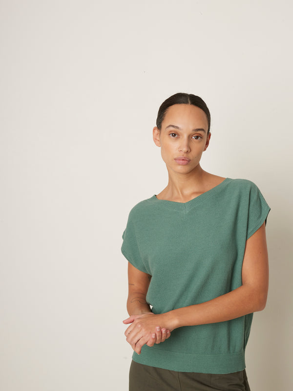 rue blanche Bees Top 25p Green