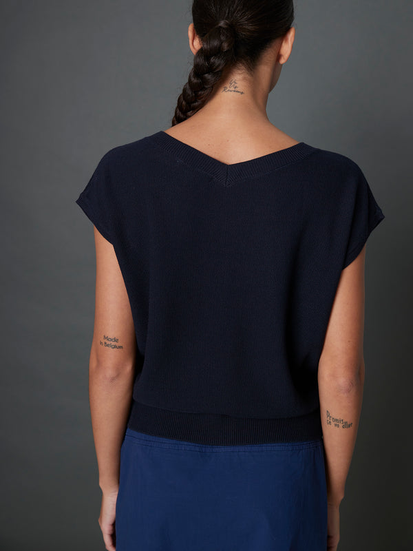 Rue Blanche Bees Top 25p Navy