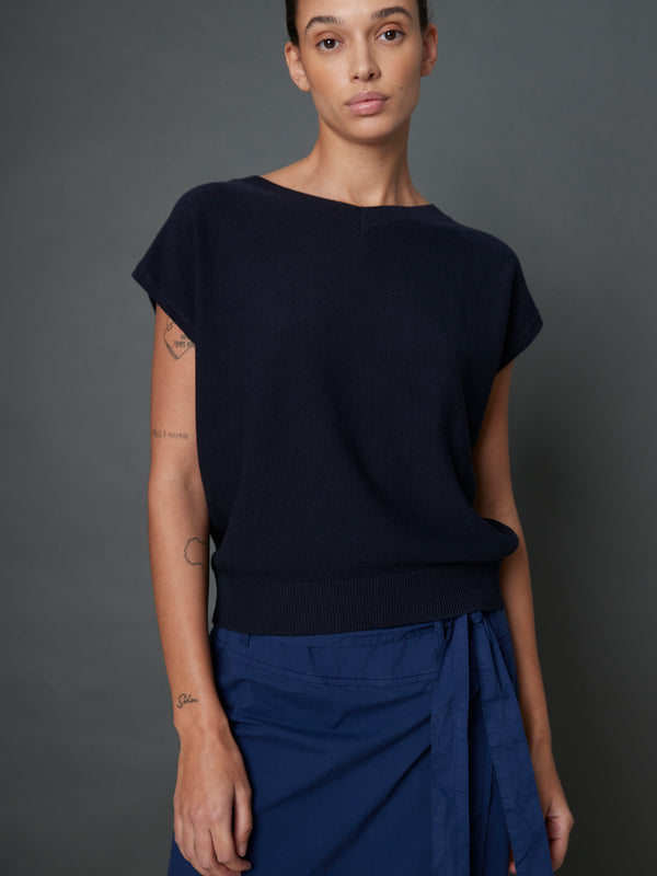 rue blanche Bees Top 25p Navy