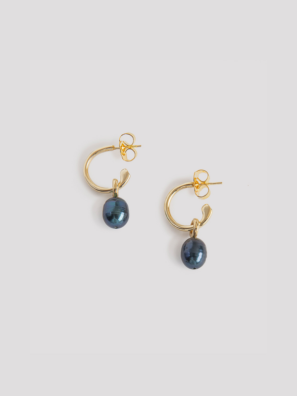 Rue Blanche Black Pearls Earrings - Lepagon