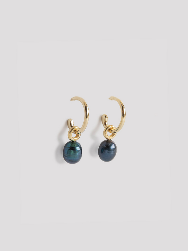 rue blanche Black pearls earrings - Lepagon