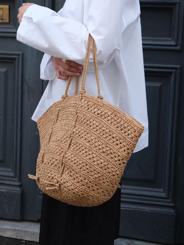 rue blanche Cap large raffia bag - Sans Arcidet