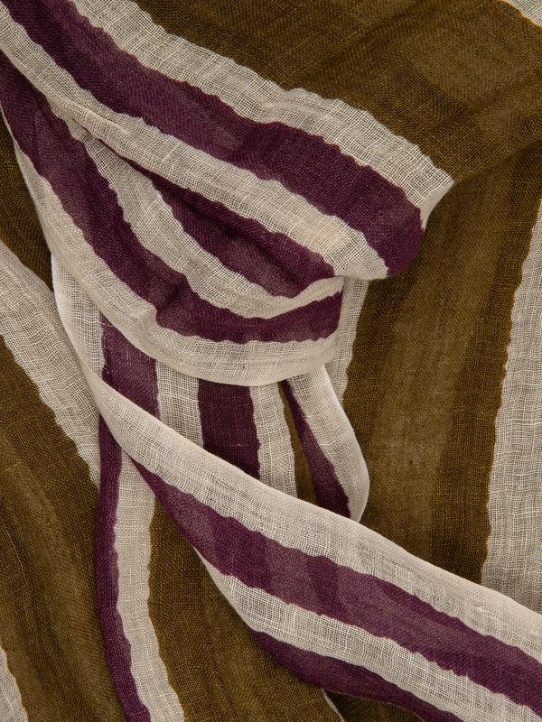 Rue Blanche Fire/Khaki Scarf - Lovat & Green