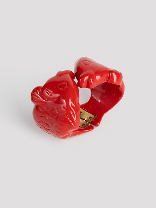 Rue Blanche Fish Clip Bracelet Red - Angela Caputi