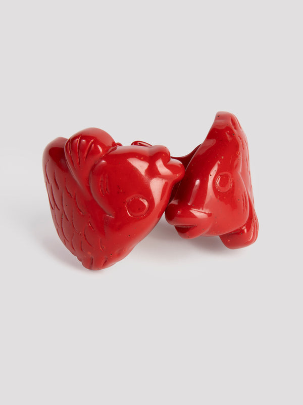 rue blanche Fish clip bracelet red - Angela Caputi