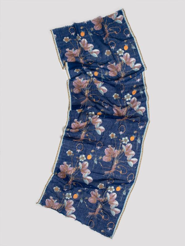 Rue Blanche Flowered Scarf Navy Ps2476- Epice