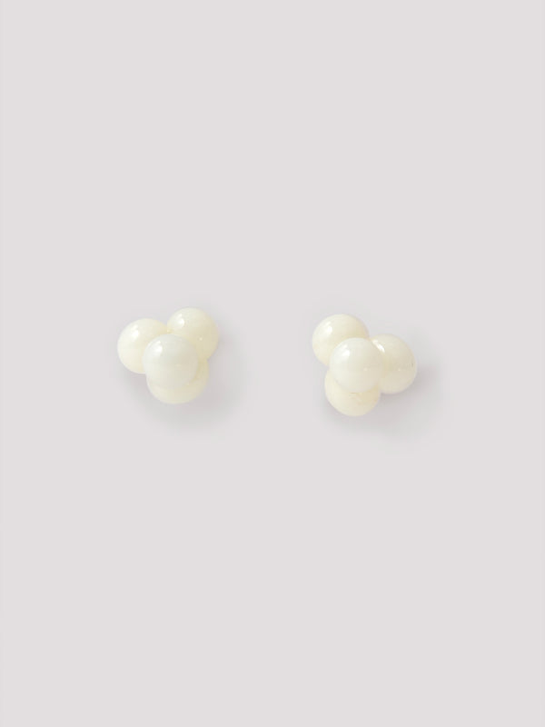 Rue Blanche Glass Earrings Cream - Rosa Méndez