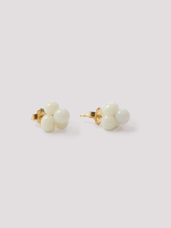 rue blanche Glass earrings cream - Rosa Méndez