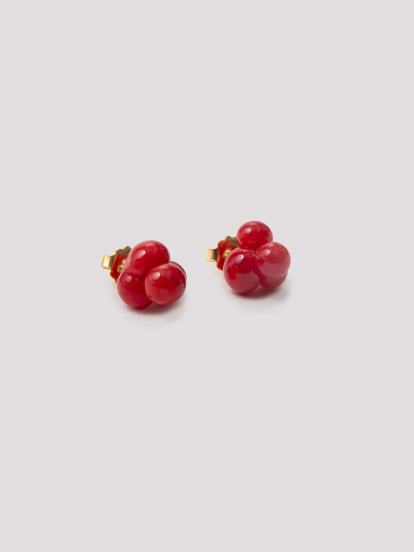 rue blanche Glass earrings red - Rosa Méndez