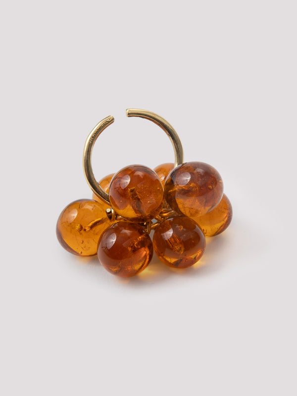 Rue Blanche Glass Flower Ring Amber - Rosa Méndez