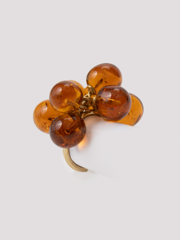Rue Blanche Glass Flower Ring Amber - Rosa Méndez